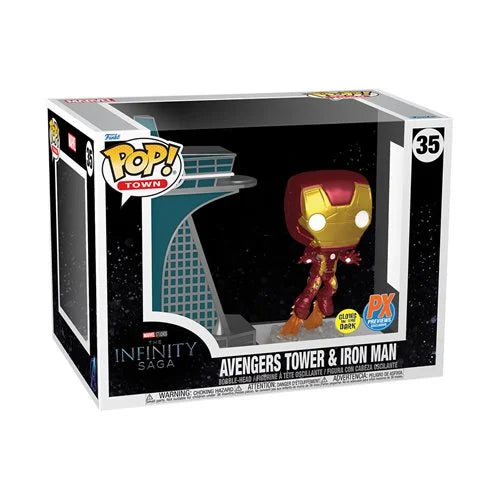 Funko Pop! Marvel - Avengers: Age Of Ultron: Iron Man with Avengers Tower Glow-in-the-Dark #35 - Previews Exclusive