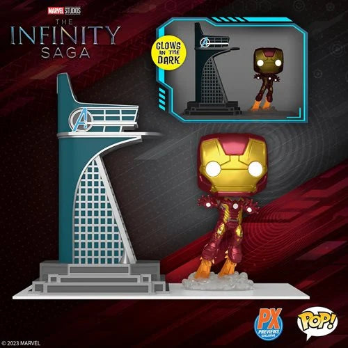 Funko Pop! Marvel - Avengers: Age Of Ultron: Iron Man with Avengers Tower Glow-in-the-Dark #35 - Previews Exclusive