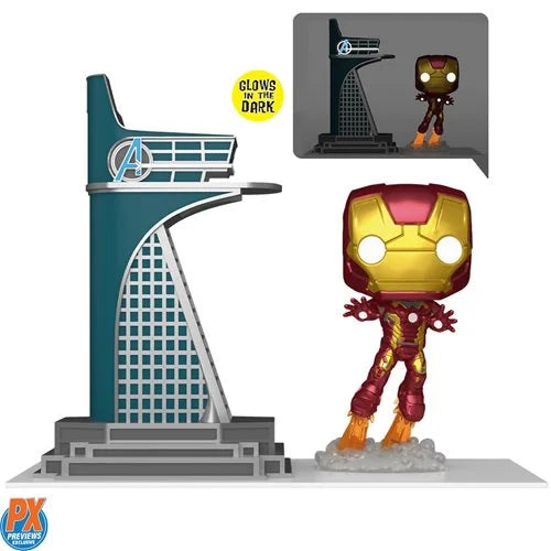 Funko Pop! Marvel - Avengers: Age Of Ultron: Iron Man with Avengers Tower Glow-in-the-Dark #35 - Previews Exclusive