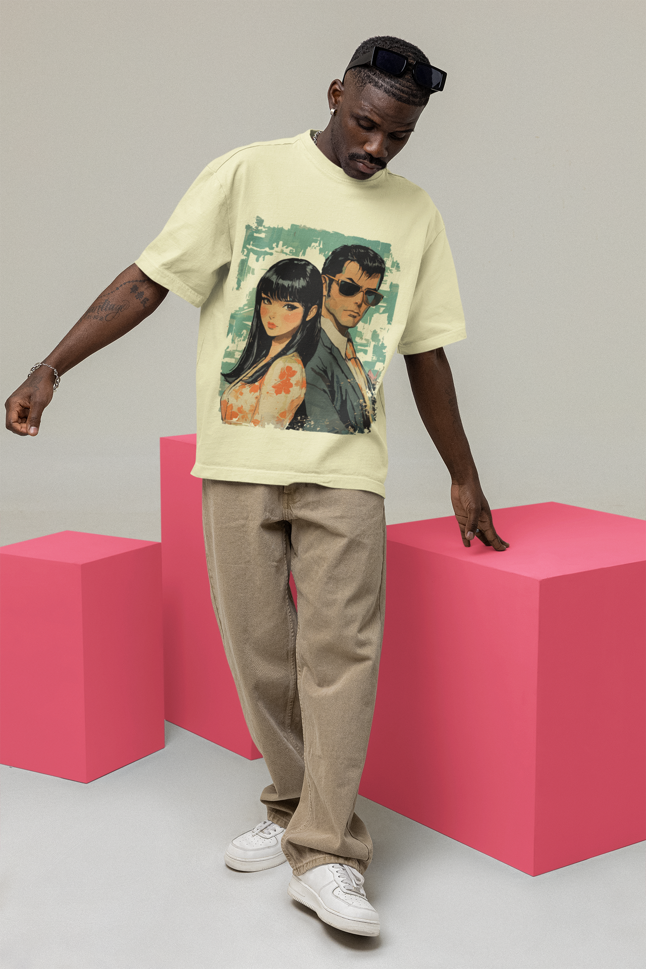 Mizuchi x Nerd Arena ‘Tokyo Vice’ Oversized Premium T-Shirt – Off-White (Limited Edition)