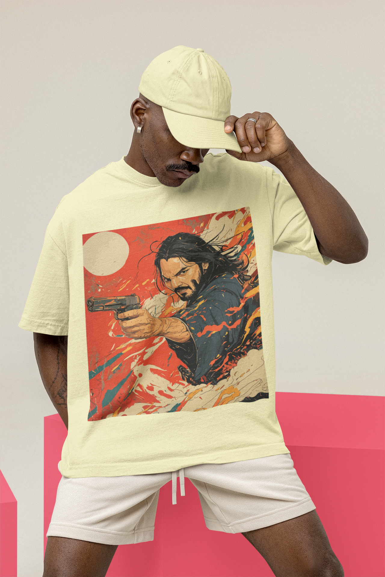 Mizuchi x Nerd Arena ‘Ronin Reloaded’ Oversized Premium T-Shirt – Off-White (Limited Edition)