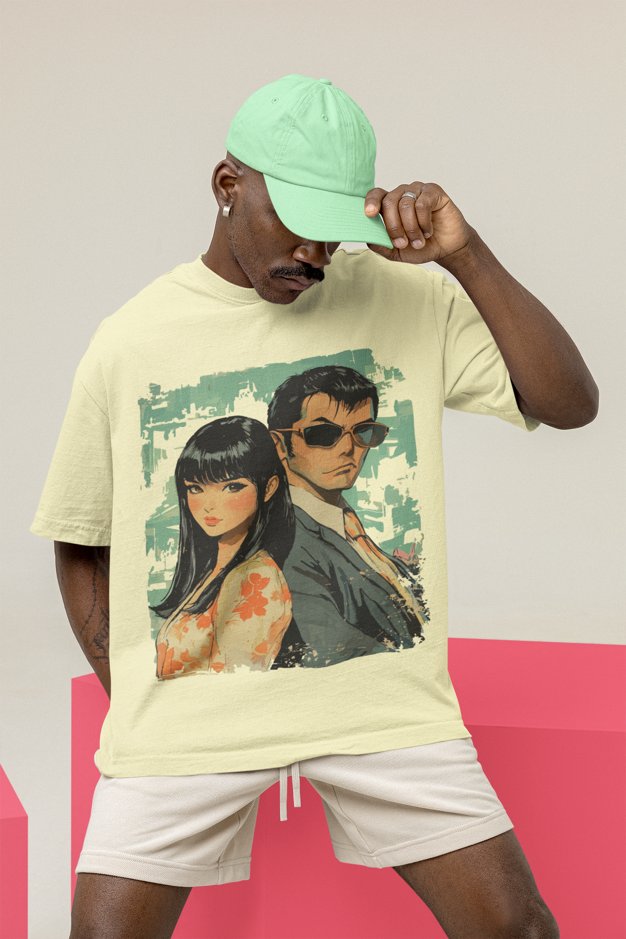 Mizuchi x Nerd Arena ‘Tokyo Vice’ Oversized Premium T-Shirt – Off-White (Limited Edition)