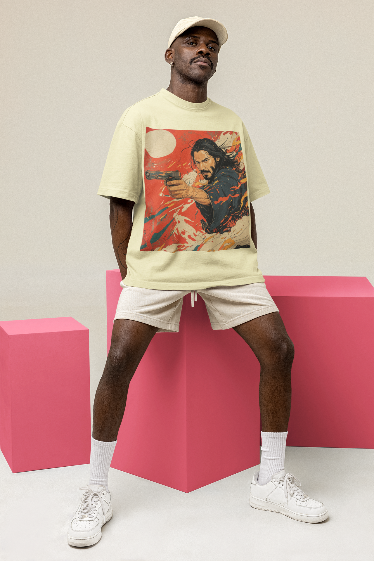 Mizuchi x Nerd Arena ‘Ronin Reloaded’ Oversized Premium T-Shirt – Off-White (Limited Edition)