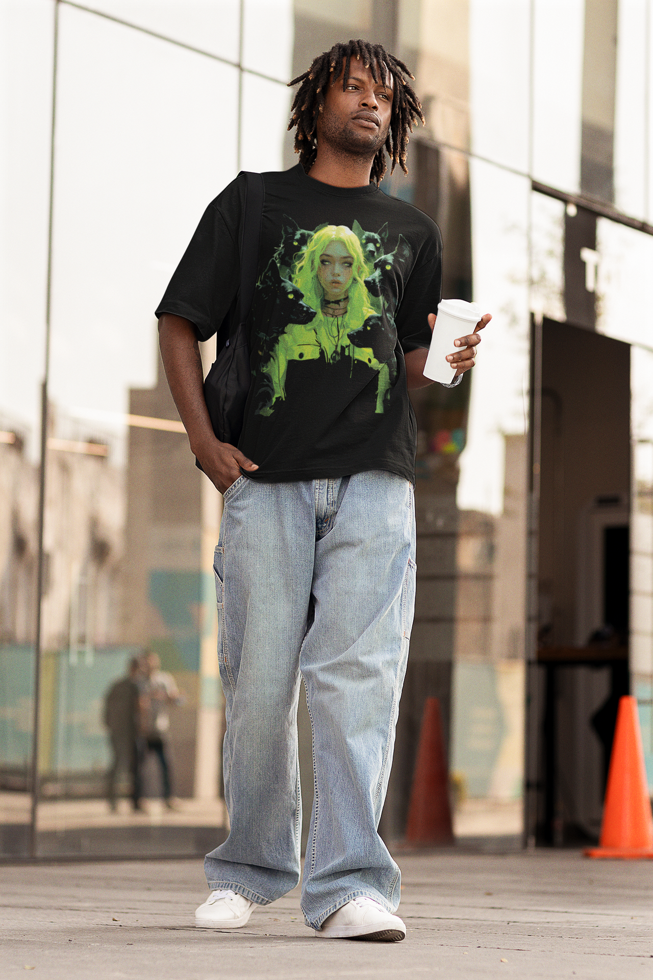 Mizuchi x Nerd Arena ‘Neon Goth’ Oversized Premium T-Shirt – Black (Limited Edition)
