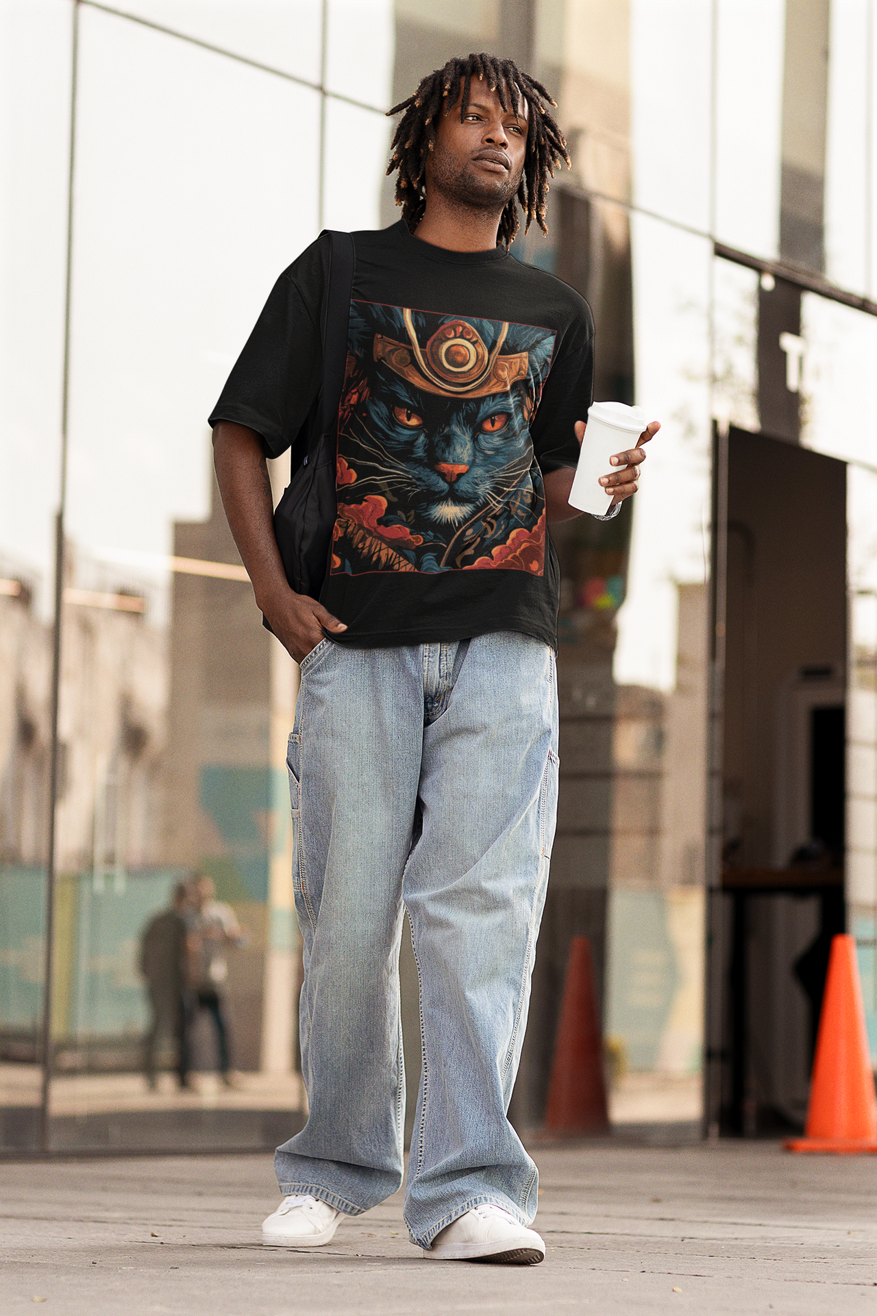Mizuchi x Nerd Arena ‘Emperor’s Gaze’ Oversized Premium T-Shirt – Jet Black (Limited Edition)