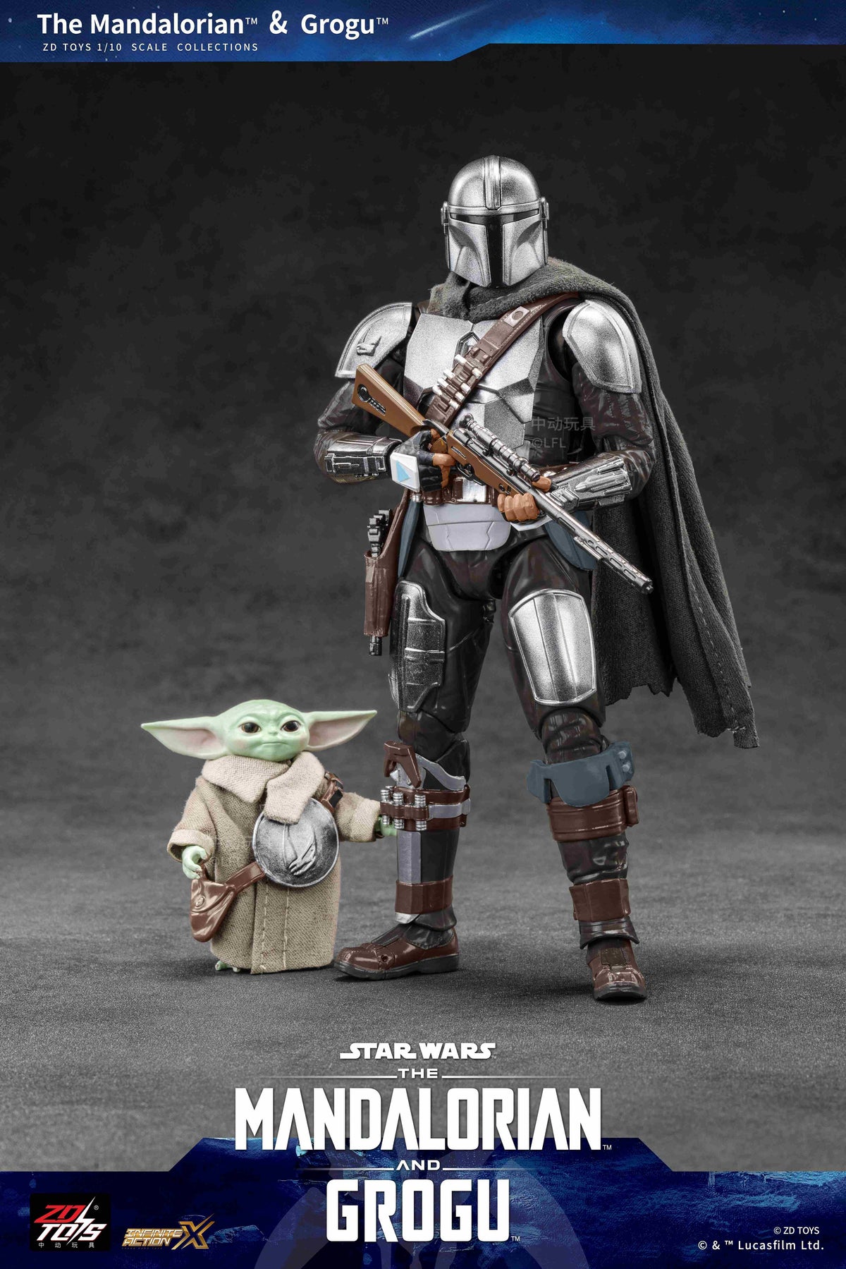 ZD Toys: Star Wars - The Mandalorian & Grogu 1/10 Scale Action Figure Set