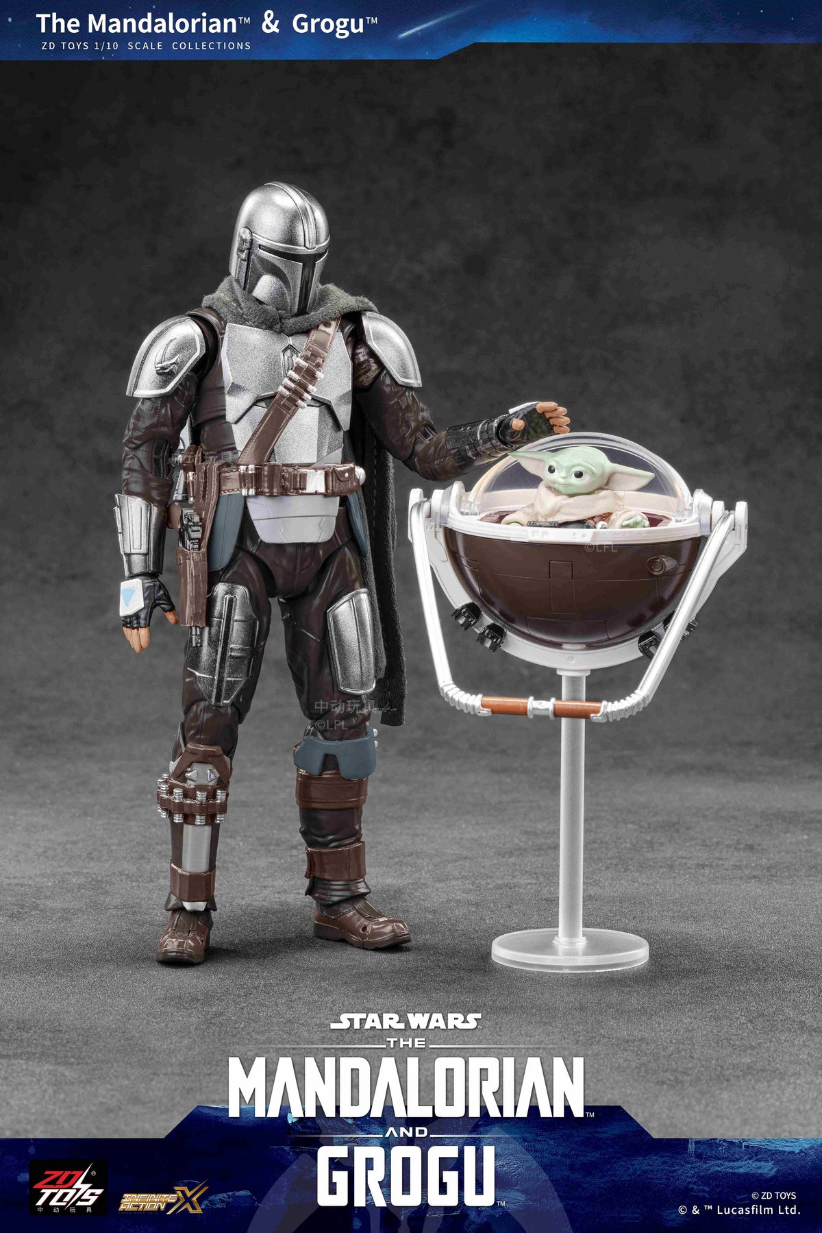 ZD Toys: Star Wars - The Mandalorian & Grogu 1/10 Scale Action Figure Set