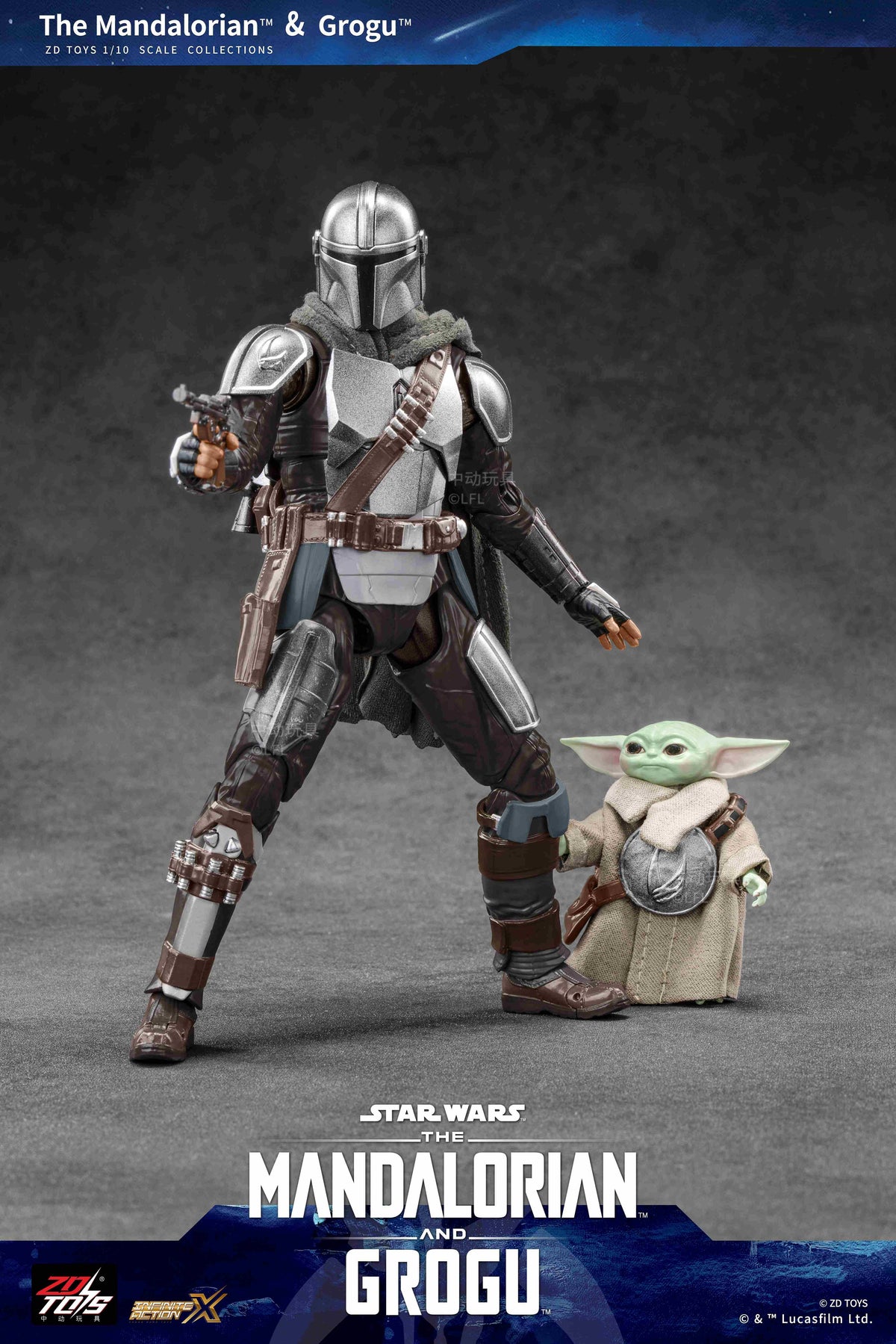 ZD Toys: Star Wars - The Mandalorian & Grogu 1/10 Scale Action Figure Set