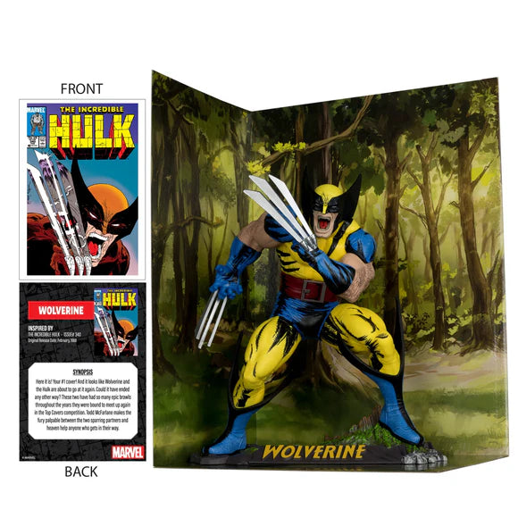 Mcfarlane Marvel: The Incredible Hulk #340- Wolverine 1:6 Scale Posed Figure with Scene (Platinum Edition)