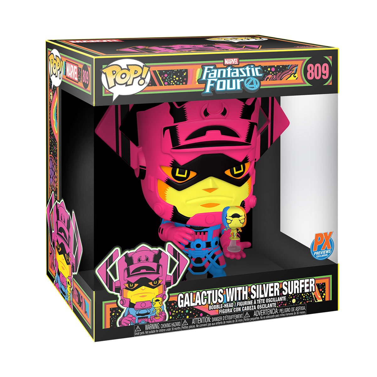 Funko POP! Marvel Galactus with Silver Surfer: Black Light Version Super Sized (Previews Exclusive)