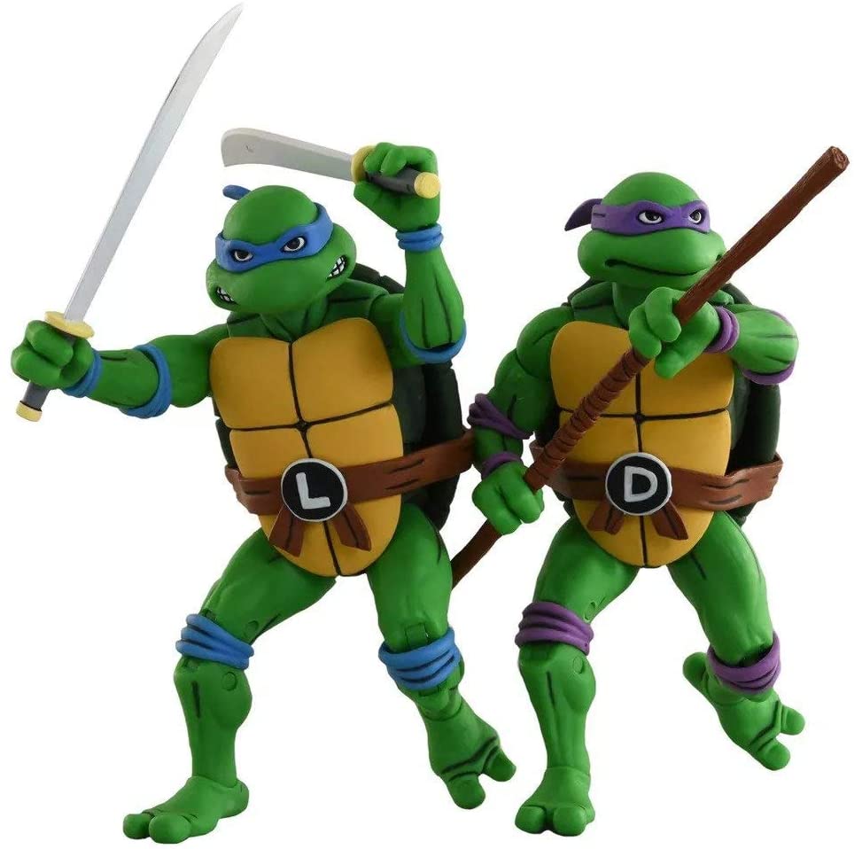 Neca Teenage Mutant Ninja Turtles Leonardo and Donatello (Classic Cartoon Season 2) Action Figure 2 Pack