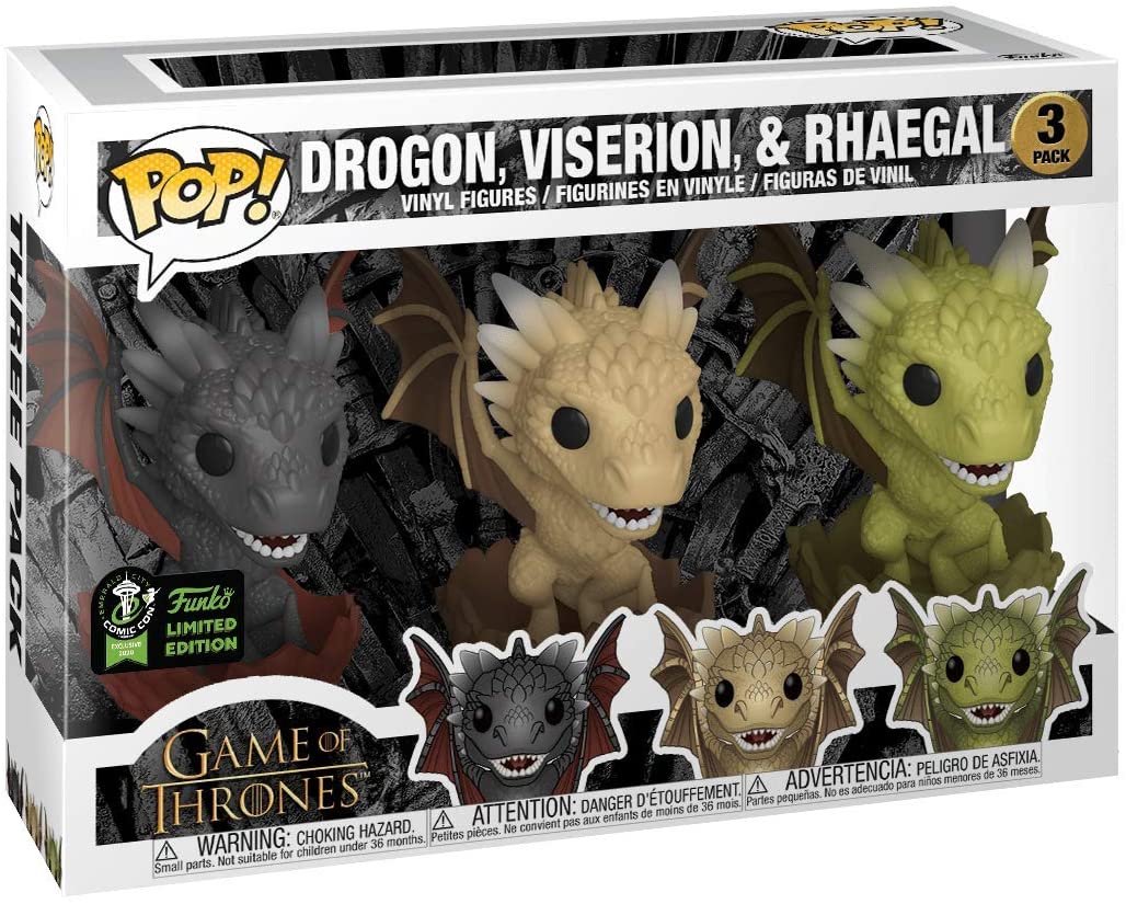 Funko POP! 3 Pack - Game of Thrones - Dragons Hatching (Drogon, Viserion & Rhaegal) ECCC 2020 Shared Exclusive