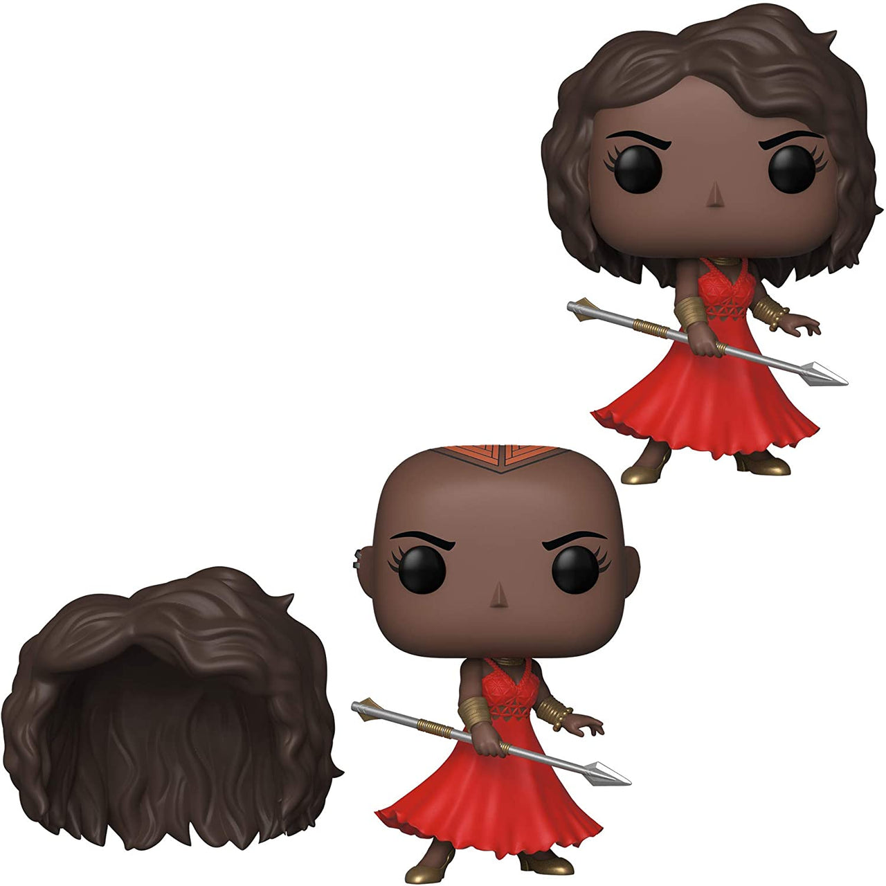 Funko POP! Marvel: Black Panther - Okoye with Red Dress and Removable Wig, Fall Convention Exclusive
