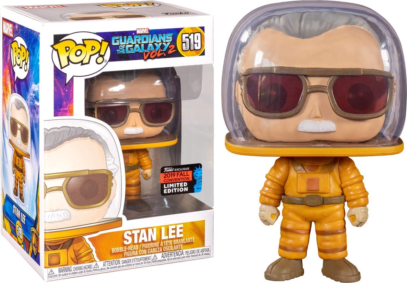 Funko POP! Convention Exclusive Marvel Guardians of The Galaxy vol.2 #519 Stan Lee Cosmonaut