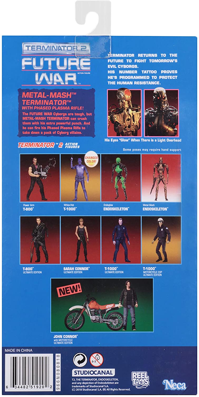 NECA - Terminator 2 - Kenner Tribute - Metal Mash Endoskeleton  Action Figure