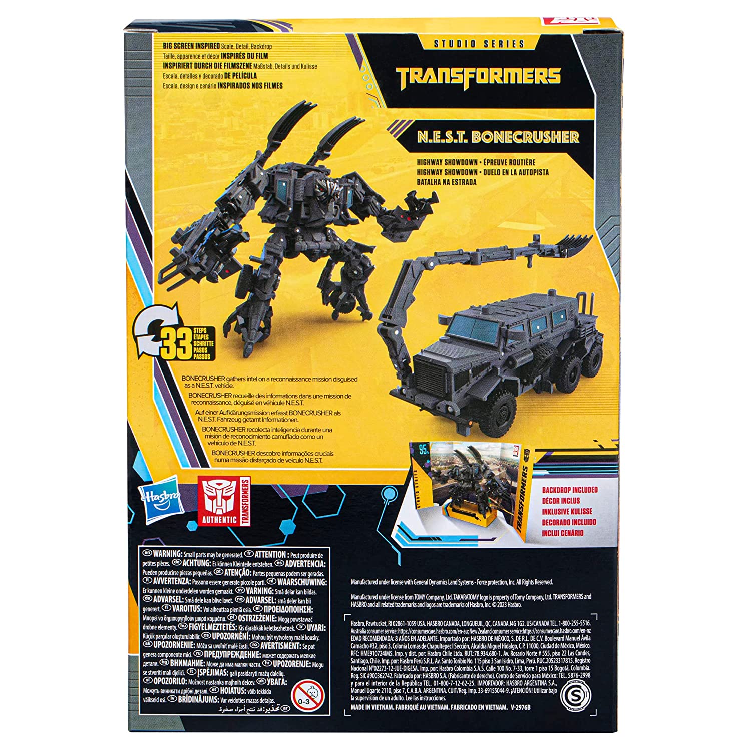 Hasbro Studio Series No. 95 Voyager Class - Buzzworthy Bumblebee N.E.S.T. Bonecrusher action figure