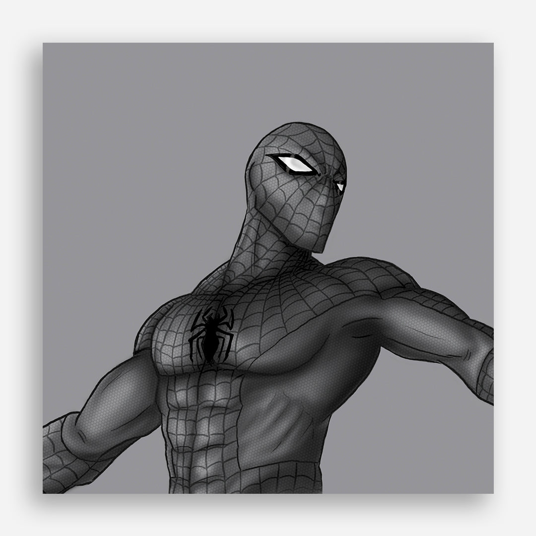 Monochrome series: Spider-Man Art Print