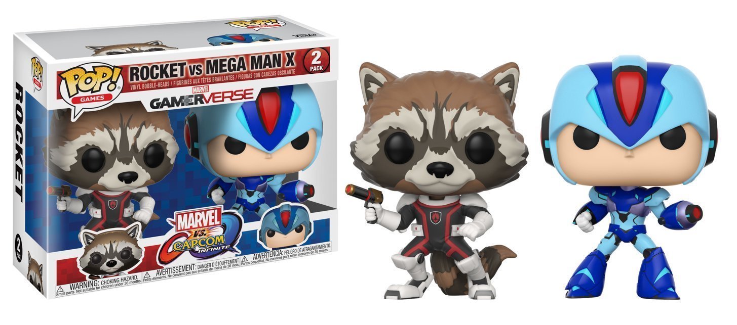 Funko Pop! Games: Marvel Capcom-Rocket Raccoon Vs Megaman Collectible Figure - Nerd Arena