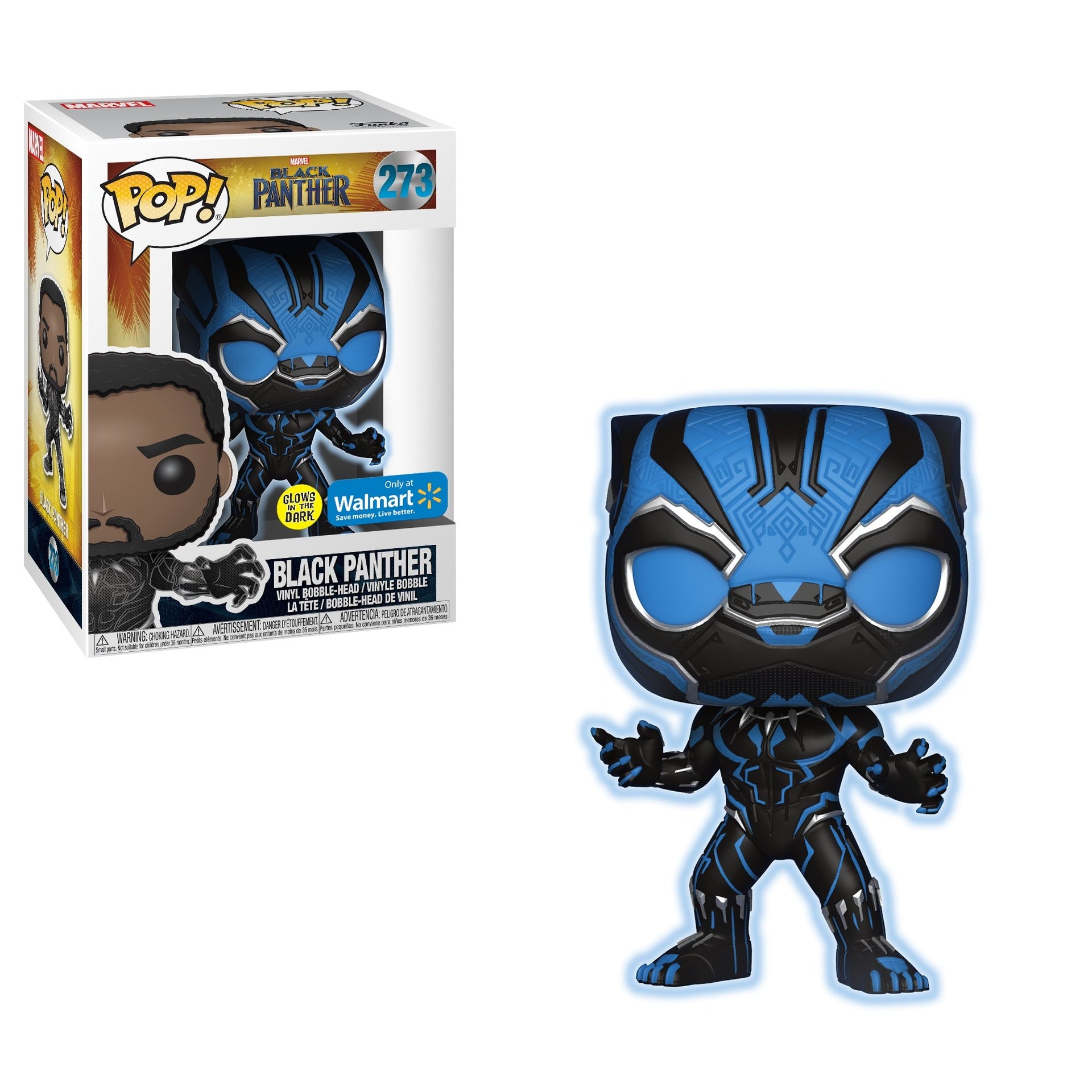 Funko POP! Marvel: Black Panther Normal and Glow in Dark (Exclusive)