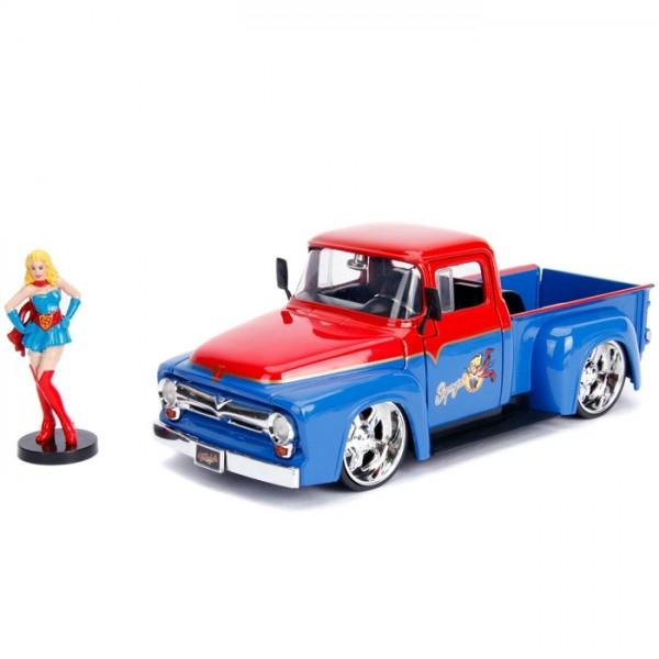 Jada 1:24 Scale DC Bombshell 1956 Ford F100 w/ Super Girl Figure - Nerd Arena