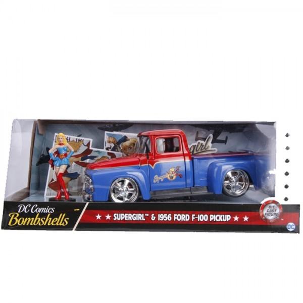 Jada 1:24 Scale DC Bombshell 1956 Ford F100 w/ Super Girl Figure - Nerd Arena