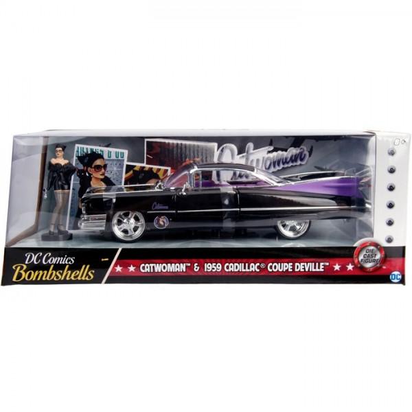 Jada 1:24 Scale DC Bombshell 1959 Cadillac w/ Catwoman Figure - Nerd Arena