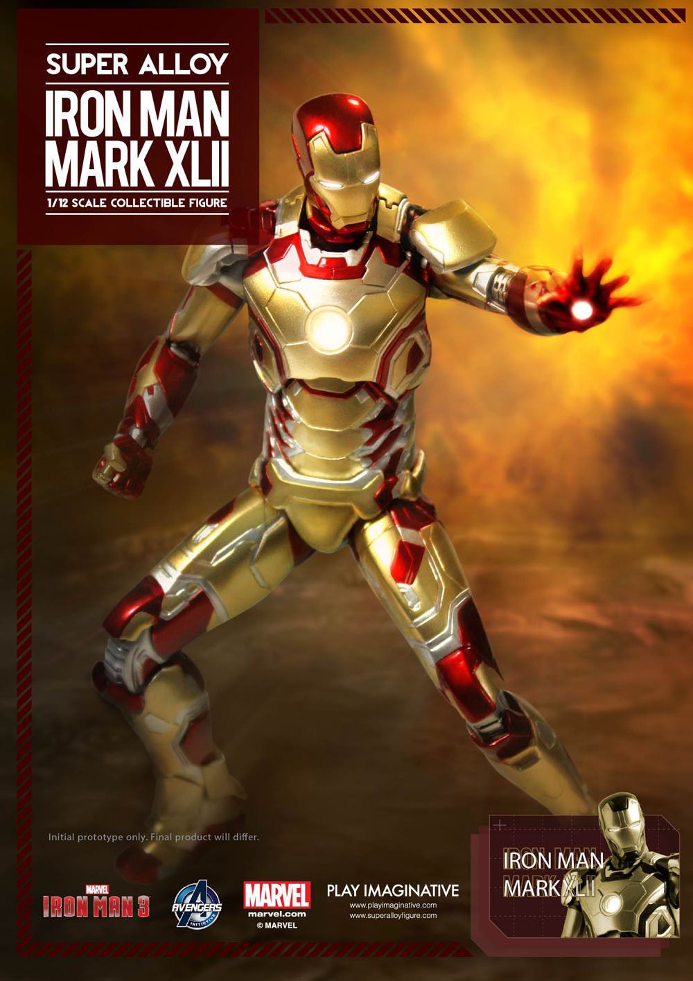 MARK 42 XLII 1/12 Iron Man Play Imaginative Super Alloy Diecast Action Figure - Nerd Arena