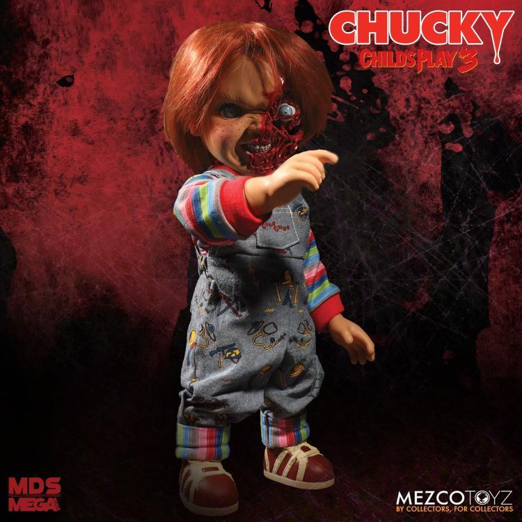 Mezco Designer Series - Child's Play 3 Talking Pizza Face Chucky - Nerd Arena
