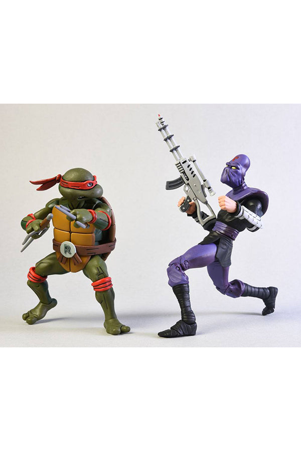 NECA Teenage Mutant Hero Ninja Turtles Raphael VS Foot Soldier 2 Pack